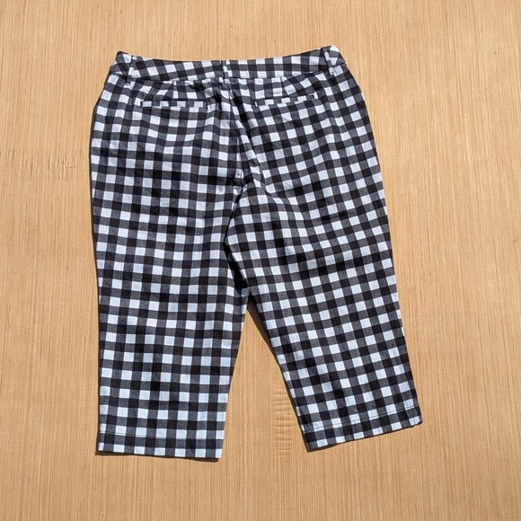 NWOT St John's‎ Bay Secretly Slender Capri Pants Black White Gingham Women's 16 - Picture 8 of 9